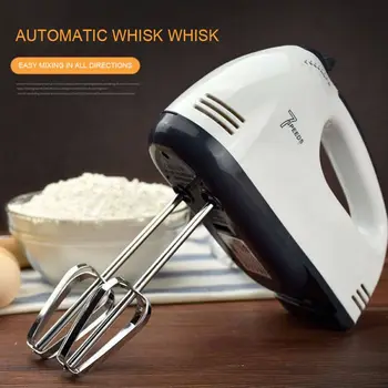 

Electrical Handheld Food Blender 7 Speed Adjust Double Whisk Eggs Mixer Batter Beater Kitchen Cake Cooking Tools