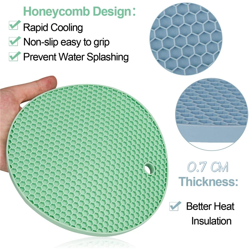 18cm Heat Resistant Silicone Mat Drink Cup Coasters Non-Slip Pot Holder Table Placemat Round Silicone Pad Kitchen Accessories