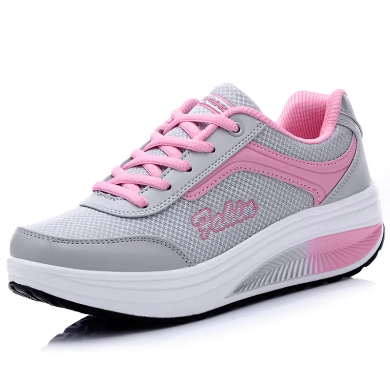 8391Pink Женские кроссовки; повседневные женские кроссовки; удобная обувь; женская обувь на плоской платформе; женская обувь на танкетке; женская обувь - Цвет: 8391Pink