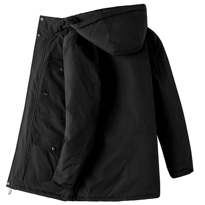 Ceny Kurtka zimowa mężczyźni zagęścić ciepłe bawełny wyściełane płaszcze męskie wiatrówka odpinany kurtka z kapturem Plus rozmiar 6XL 7XL 8XL mężczyzn ubrania