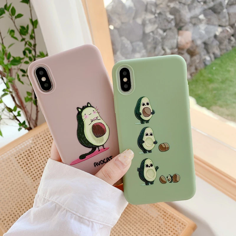 Frosted Aguacate Total package side abstraction Soft TPU and Ultrathin For iphone 6 7 8 X XS XR Iphone 11 Phone Case |