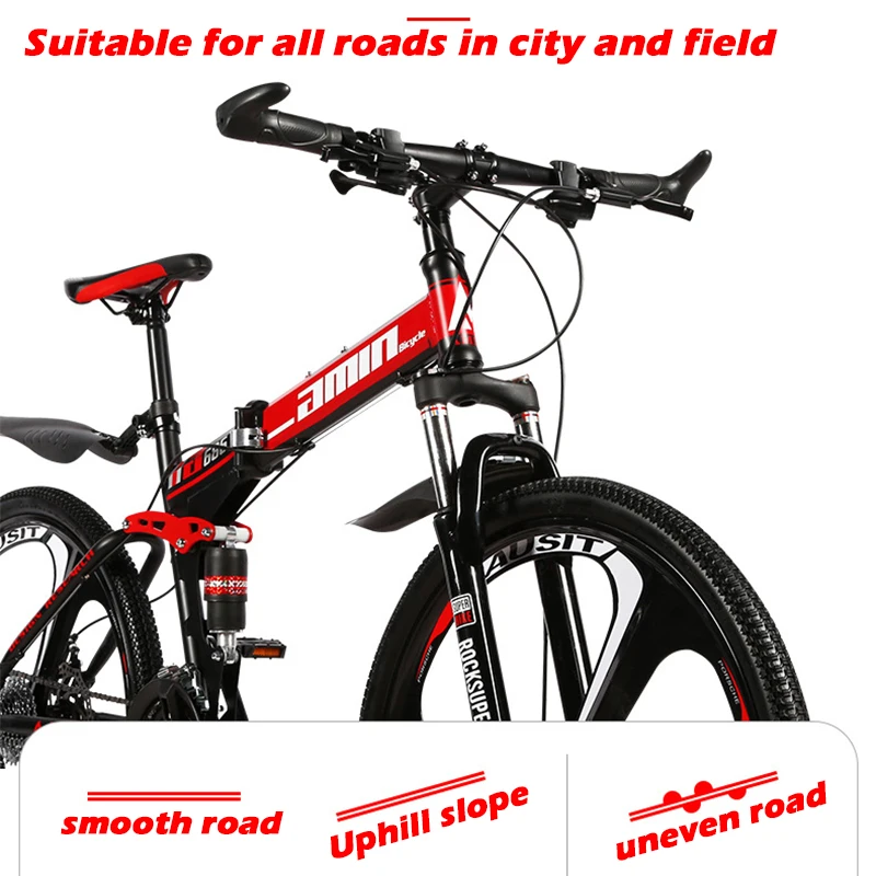 MIMRAPRO Rode 26 inch vouwfiets high carbon staal mountainbike fietsen  Kunnen kiezen 21/24/27 /30 speed schijfremmen MTB fietsen|Bicycle| -  AliExpress