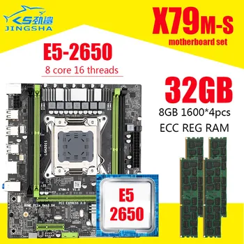 

JINGSHA X79 chipset motherboard LGA2011combos E5 2650 4pcs x 8GB = 16GB DDR3 1600Mhz ECC Memory M-ATX M. 2 SSD interface