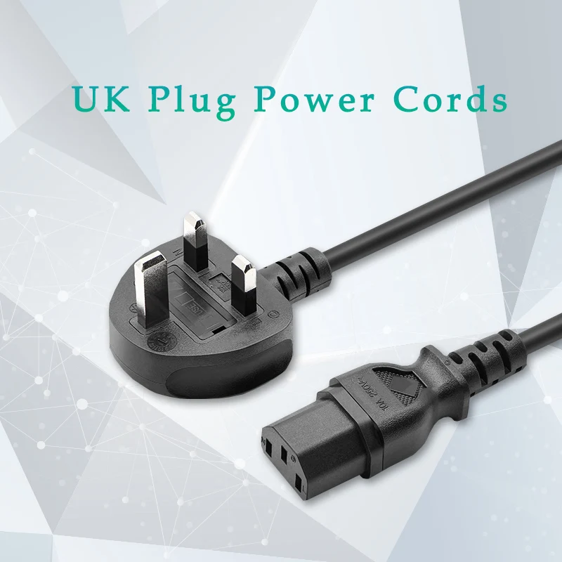 

1PC UK 1.5m 3-Prong AC Power Supply Adapter Cord Cable Power Cords Charging Line