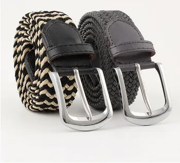 

Wild Universal Woven Waist Belt Casual Mens Fashion Stretch Student Canvas Pin Buckle Belt Female