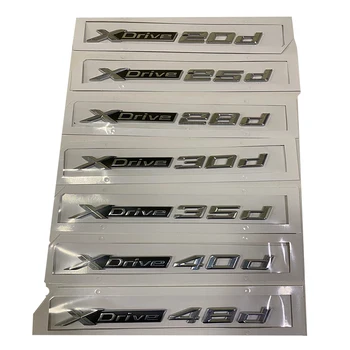 

New Silver Logo Badge Car Trunk Styling Sticker Body Emblem For BMW Xdrive 20d 28d 30d 35d 40d 50d X3 E83 F25 X4 X5 E70 X6 E90