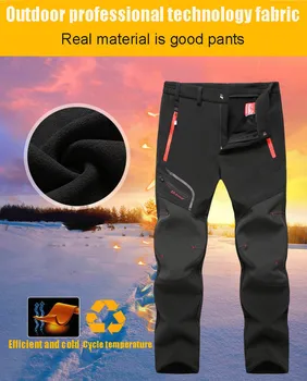 

Men Oversized Winter Outdoor Trousers Fleece Water Resistant Trousers for Climbing Hiking Training SMN88