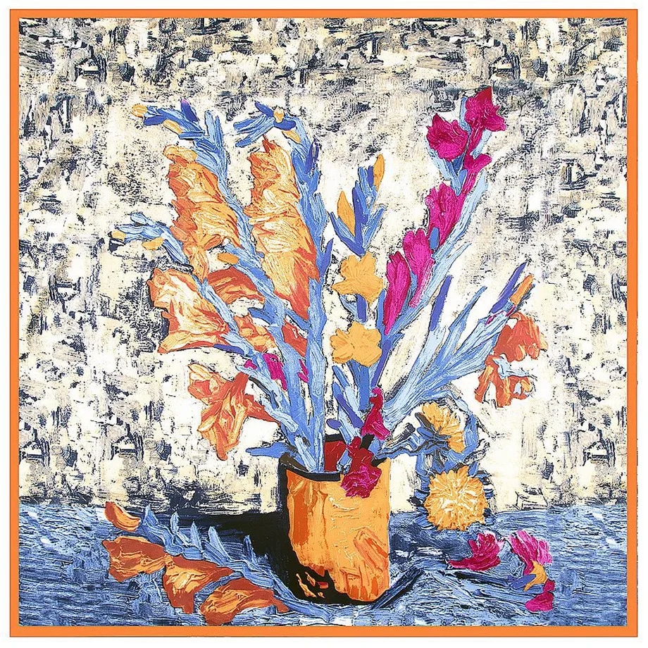 

Van Gogh's Oil Painting 2019 Design Winter Scarf Luxury Brand Twill Silk Square Scarf Women Kerchief Shawl Scarves For Ladies