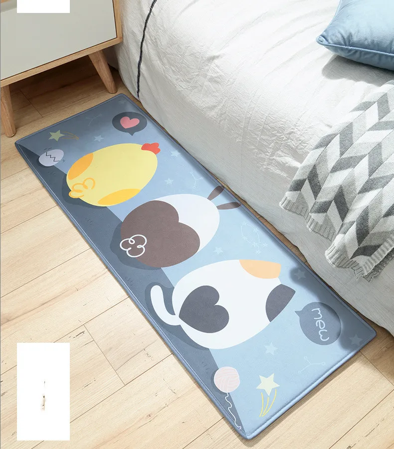 Cartoon Long Kitchen Mat Bath Carpet Floor Mat Home Entrance Doormat Absorbent Bedroom Living Room Rug Slip-resistant