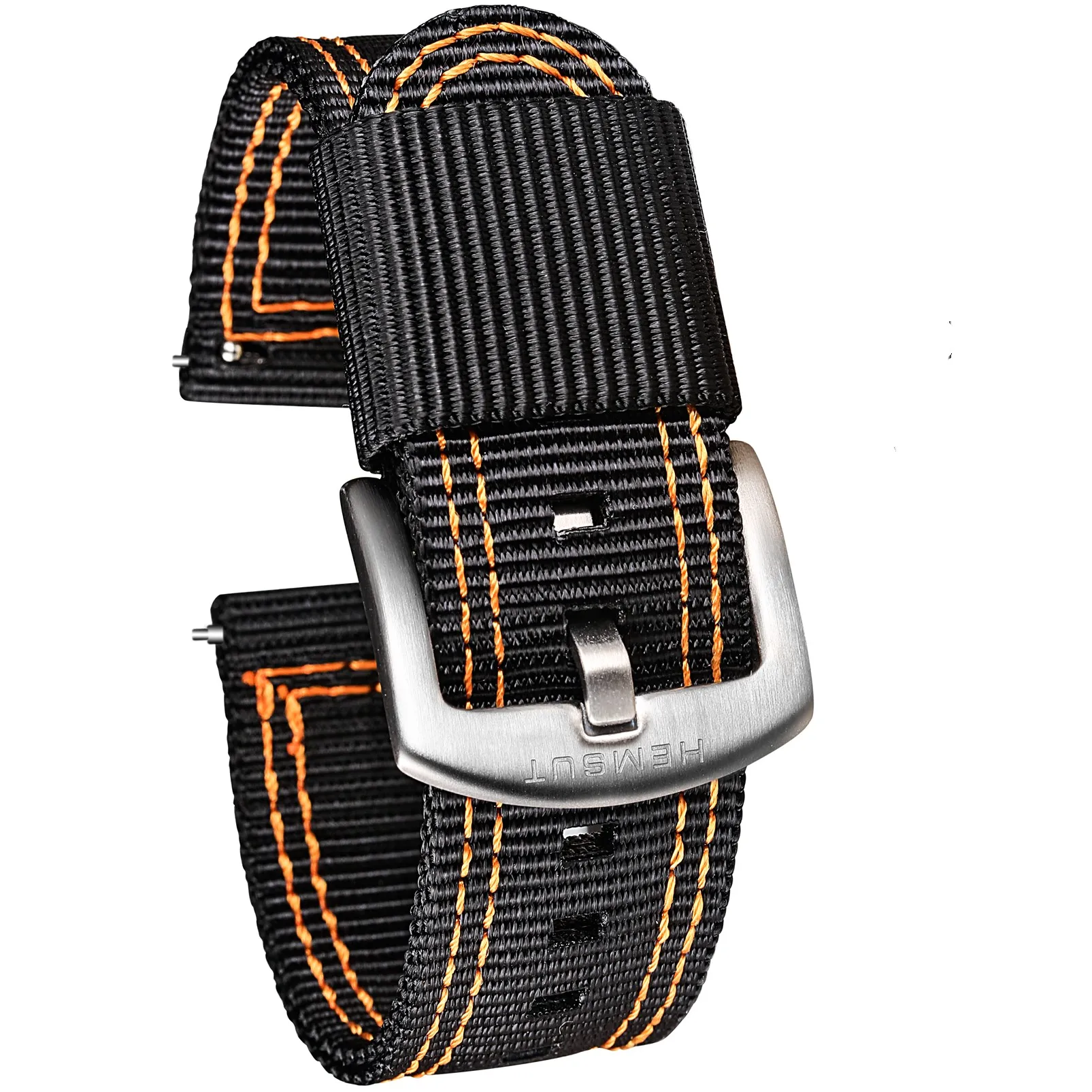 Hemsut Black Orange Watch Bands Fast Release Military Nylon Watch