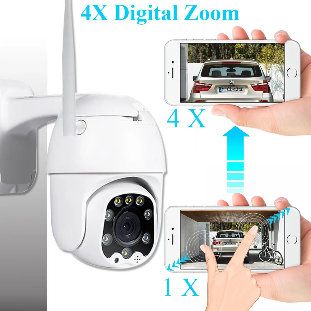 2MP 3MP 5MP Беспроводная PTZ IP купольная скоростная камера CCTV Камера Безопасности s 4X зум наружная ONVIF двухсторонняя аудио P2P камера wifi Camhi