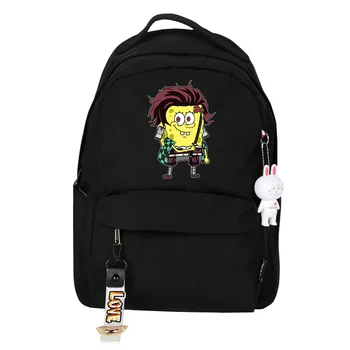 

Anime Kimetsu no Yaiba SpongeBob SquarePants School Backpack for Teenage Girls Boys Bag Travel Shoulder Backpack Women Backpack