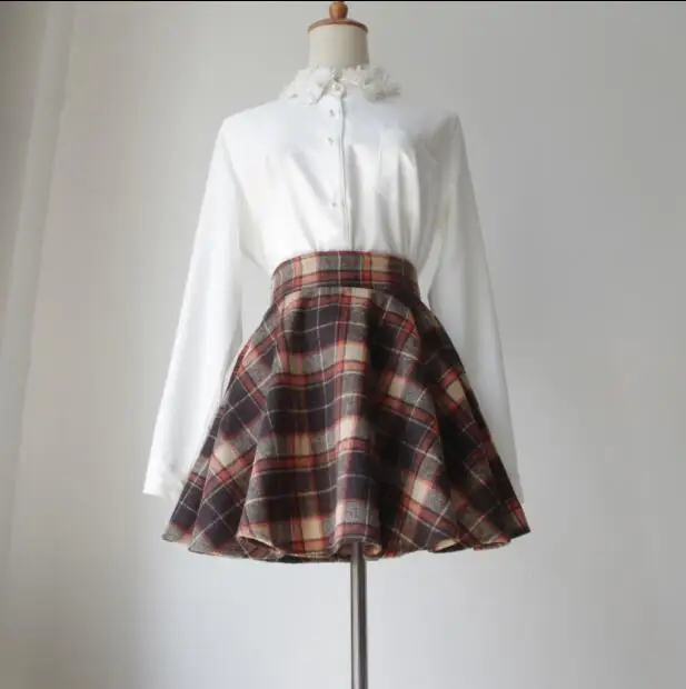 Orange skirt Осенне-зимняя юбка в консервативном стиле в стиле ретро, Harajuku, большой размер, высокая талия, юбка-зонтик, серая А-образная модная короткая мини-юбка, S-2XL, новинка - Цвет: Orange skirt