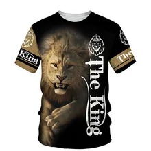  The Lion King 3D Print Men T-shirt 2021 Summer New O Neck Short Sleeve Tees Tops 3D Style Male Clothes Fashion Casual T-shirts 