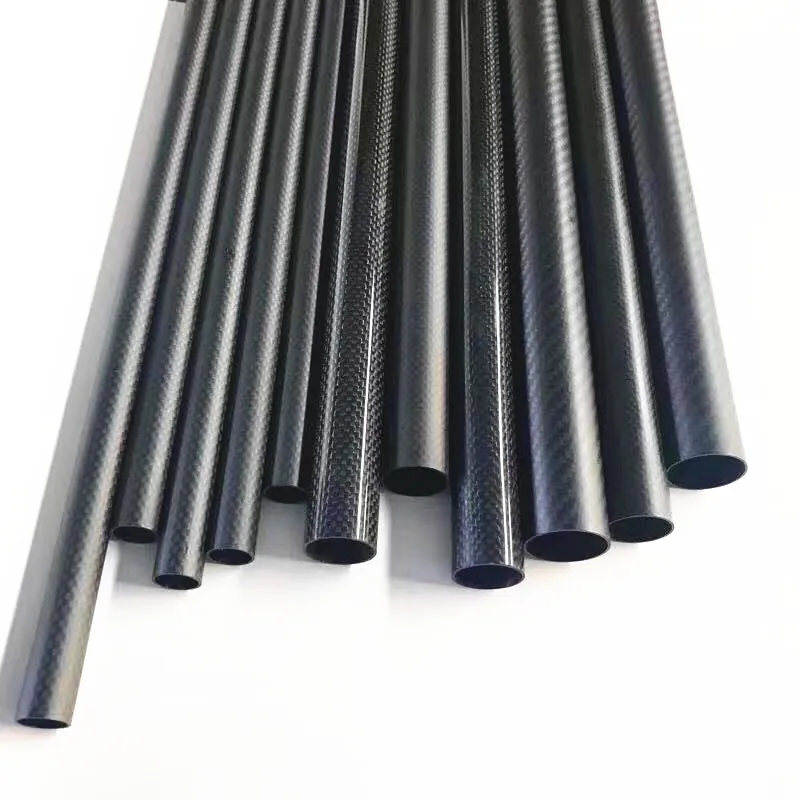 Twill Glossy 4 5 6 7 8 9 10 11 12mm With 500mm length High Quality Twill Matte 3K Carbon Fiber Fabric Wound Tube CFK TUBE ROHRE