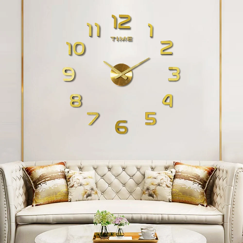 

3D Acrylic Clock Mirror Sticker Watch Wall DIY Creative Clock Home Decoration Quartz Clock / Free to send 3D butterfly sticker