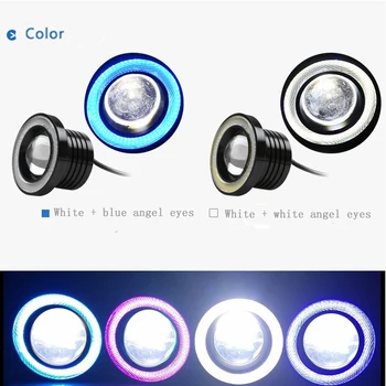 

2x 3.0" Car Fog Light Lamp 10W COB LED Projector Halo Angel Eyes Rings DRL Angle Eye Color: White/Blue/Red