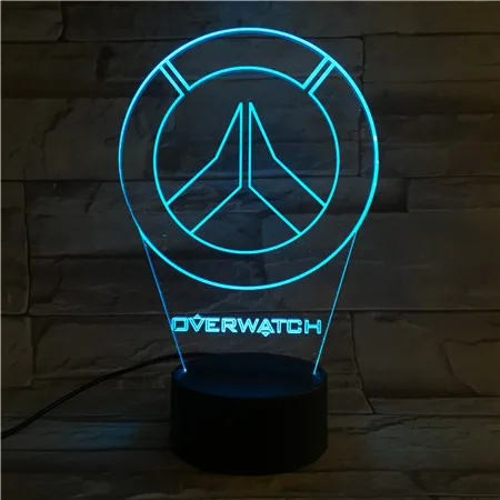 3D лампа Overwatch Lucio Reinhardt Hanzo Genji сенсорный сенсор 7 цветов с пультом дистанционного управления для рождественского подарка СВЕТОДИОДНЫЙ Ночник светильник