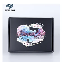 Изготовленная на заказ черная гофрированная упаковочная коробка с красочным логотипом упаковочная коробка для одежды парики для волос подарочная коробка
