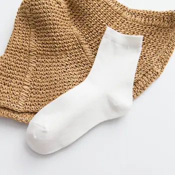 

Women's solid color casual spring and autumn new cotton socks gray