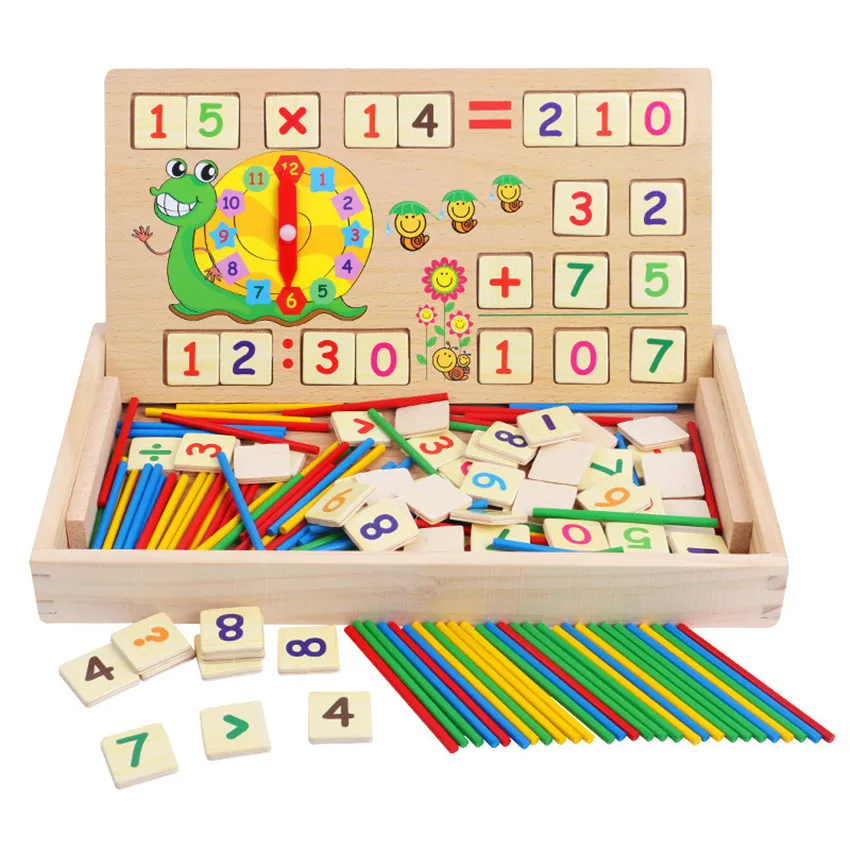 

Wooden Multifunctional Digital Box Montessori Learning Educational Toy 3d Wood Puzzel Math Toys for Children