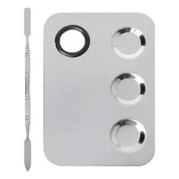 

Stainless Steel Paint Palette Tray Mixing Rod Spatula Set For Nail Art Supply School Supplies Watercolor Oil Painting Makeup