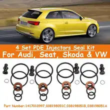 4 комплекта PDE инжекторов для Audi Seat Для Skoda для VW#1417010997 038198051B Сменные аксессуары