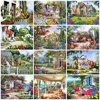 

Evershine Diamond Painting Garden Scenery 5D DIY Diamond Embroidery Flower Full Square Rhinestone Cross Stitch Mosaic Home Decor