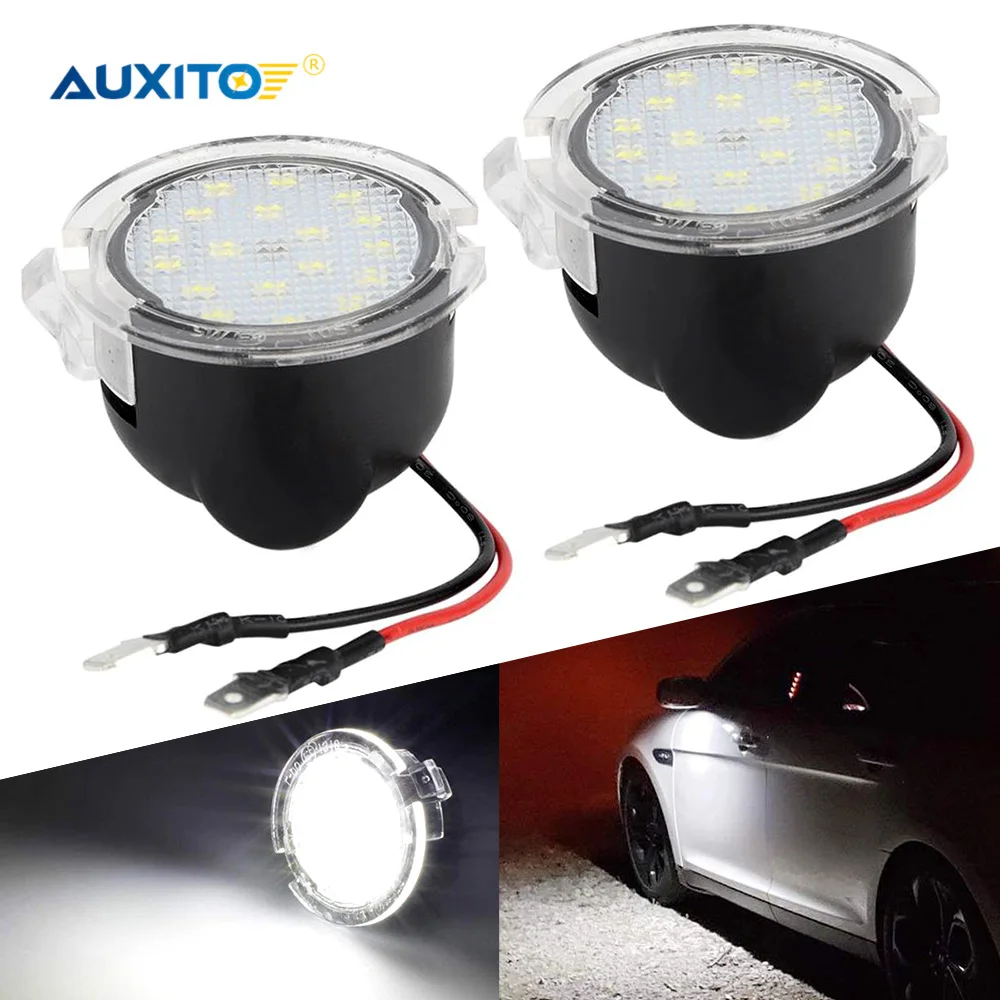 

AUXITO 2x 6000K White LED Side Mirror Puddle Light Canbus No Error for Ford Taurus Expedition Edge F150 Flex Raptor SVT Explorer