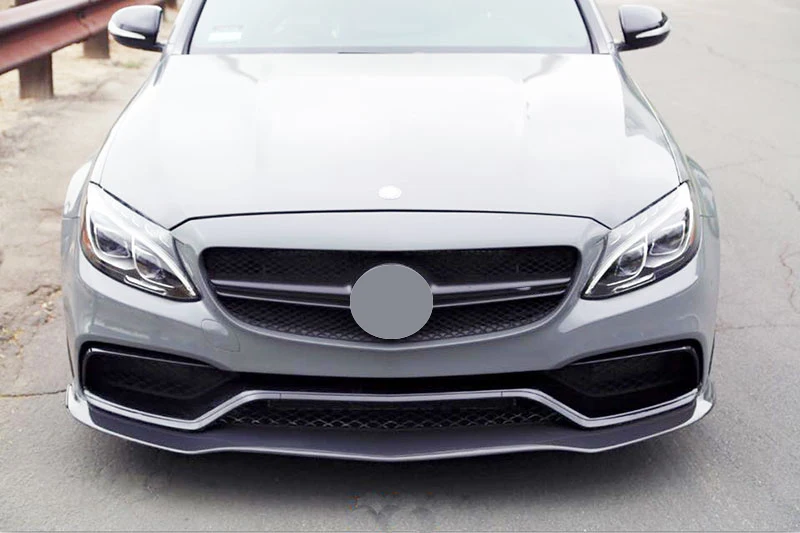 PS-M Стиль углеродного волокна 4 двери передний спойлер для губ подходит для Benz W205 C63