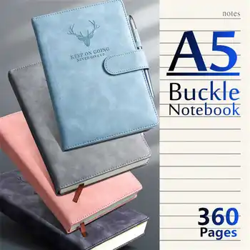 

360 Pages A5 Diary Notebook and Journal Binder Spiral with Buckle Note Book Business Manager Folder Pad Handbook No Pen