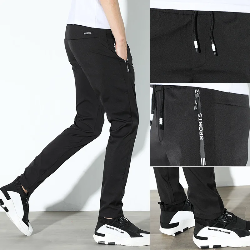 

Viscose MEN'S Trousers Summer Thin Section Breathable Loose Casual Pants Spring Men Ultra-Thin Trousers Skinny Sports Men'S Wear