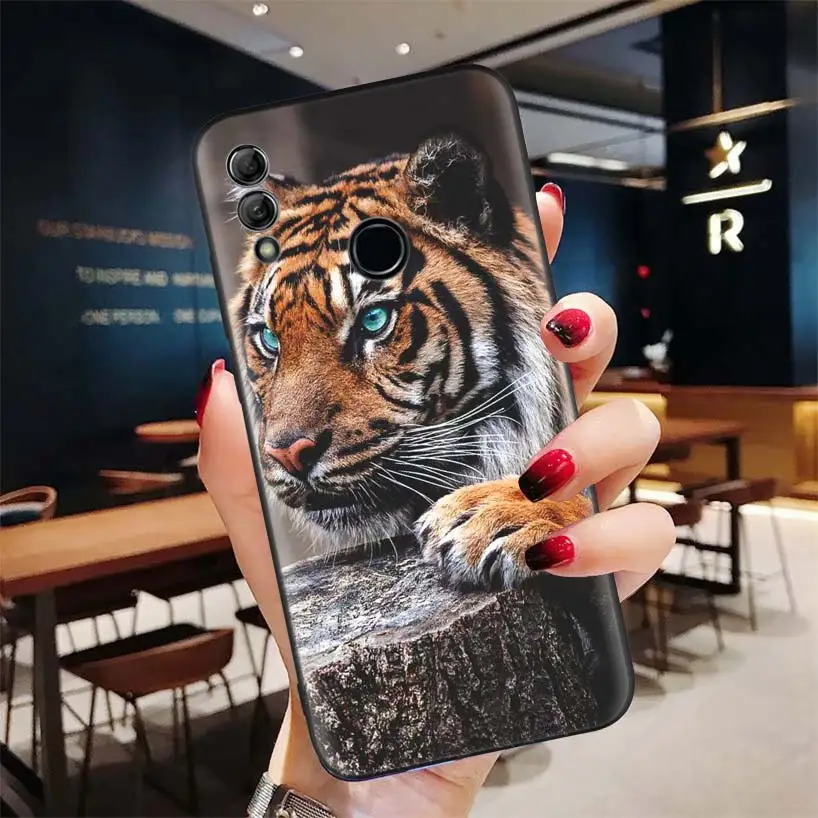 Абстрактный тигра на Луне черный чехол для huawei Y9 Y5 Y6 Y7 Honor 10 9 Lite 9X8X8 S 8A фотоаппаратов моментальной печати 7S 7A 10i 20i V20 чехол для телефона Capa - Цвет: BD001-8