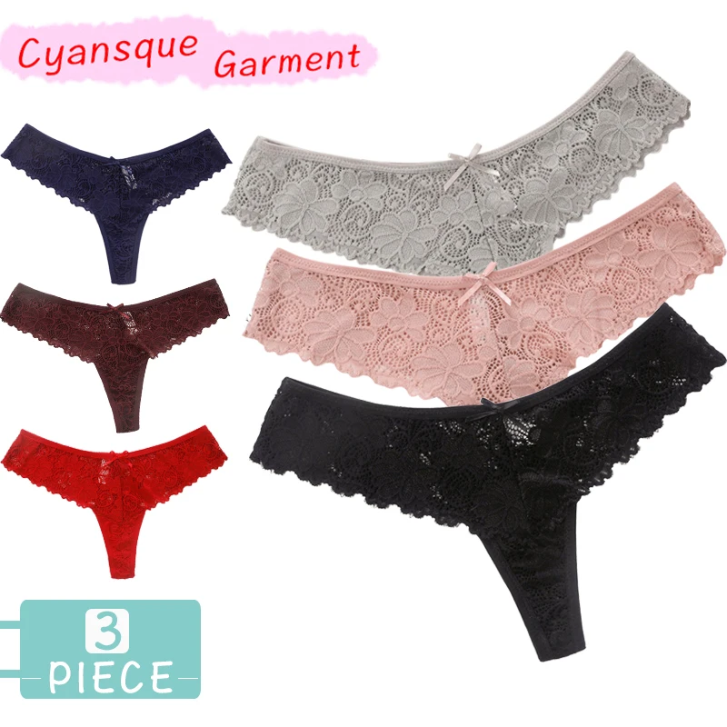 3 предмета в комплекте трусы сексуальные кружевные трусики Танга нижнее белье