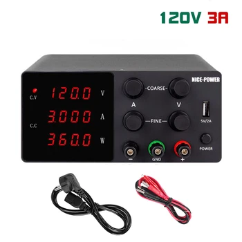 

Nice-Power 120V 3A Laboratory Power Supply Lab Switch Adjustable Source Fonte De Bancada Voltage Regulator USB Interface Black