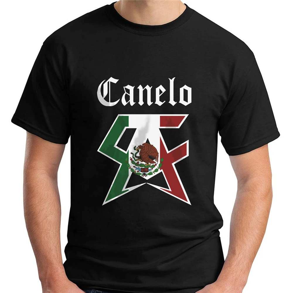 Новый Саул Альварес Canelo боксерская Мужская черная футболка Размер