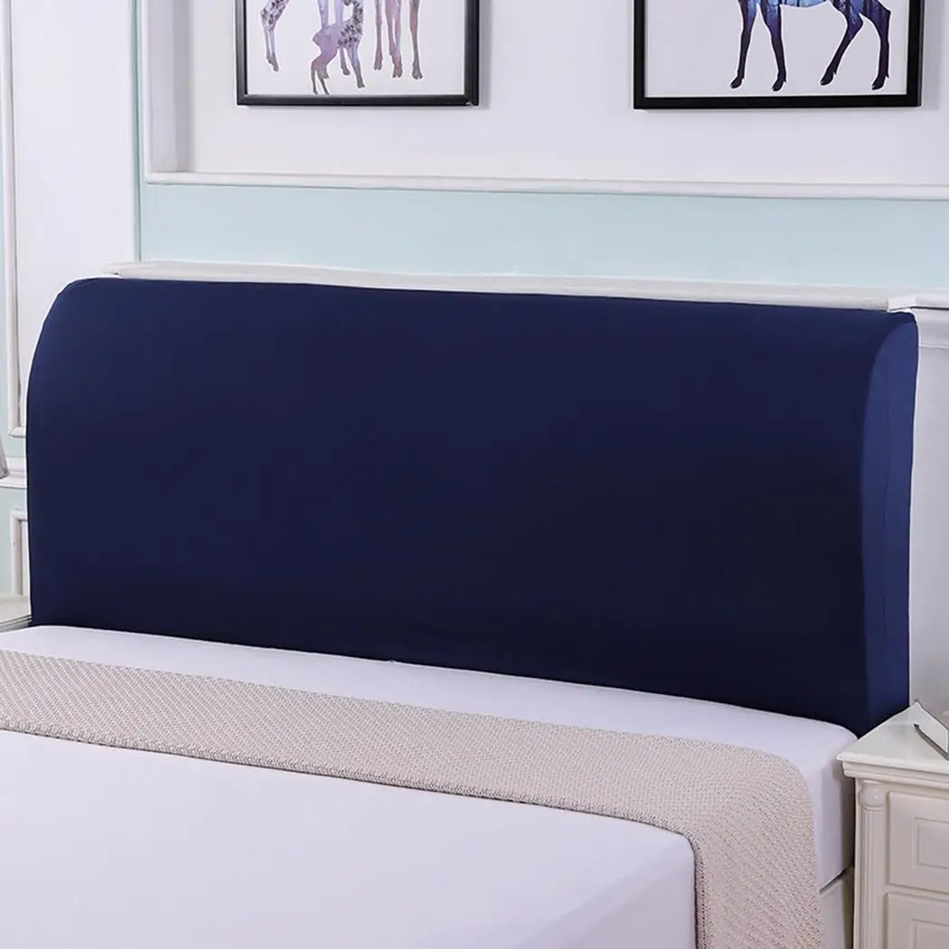 navy blue Эластичный чехол на спинку кровати Современный домашний Декор для дома, отеля, сплошной цвет изголовье пылезащитный эластичный чехол - Цвет: navy blue