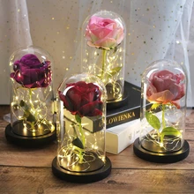 Immber Flora светящийся купол Красавица и Чудовище Роза светодиодный вечный Цветок День святого Валентина подарки на день рождения домашние вечерние Dekoration