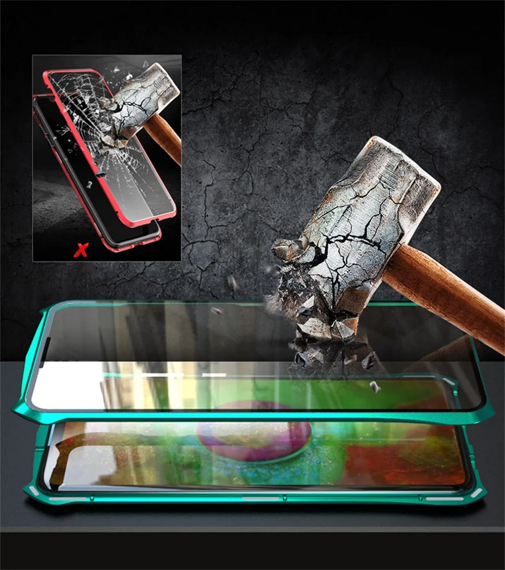 Противоударный чехол для телефона 9H из закаленного стекла для HUAWEI mate 30 6,62 дюймов Магнитный адсорбционный металлический бампер стеклянный чехол