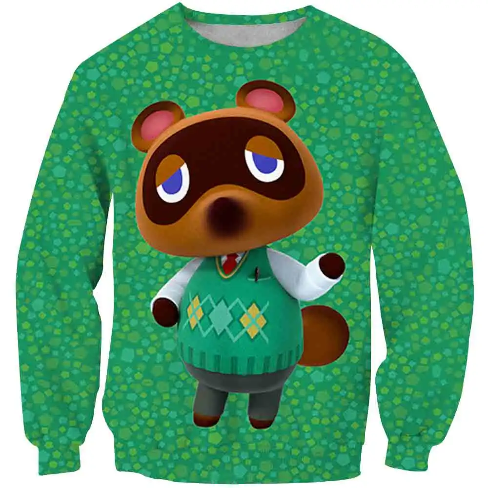 3D kids cartoon Animal Crossing cute bear boys girls sweatshirt loose O-neck pullover Costume long sleeve Tops customizable 2-14 3D kids cartoon Animal Crossing cute bear boys girls sweatshirt loose O-neck pullover Costume long sleeve Tops customizable 2-14