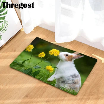 

Lovely Animal Rabbit Printed Welcome Mats for Front Door Kitchen Rugs Modern Hall Rug Memory Foam Bath Mat Absorbent Doormat