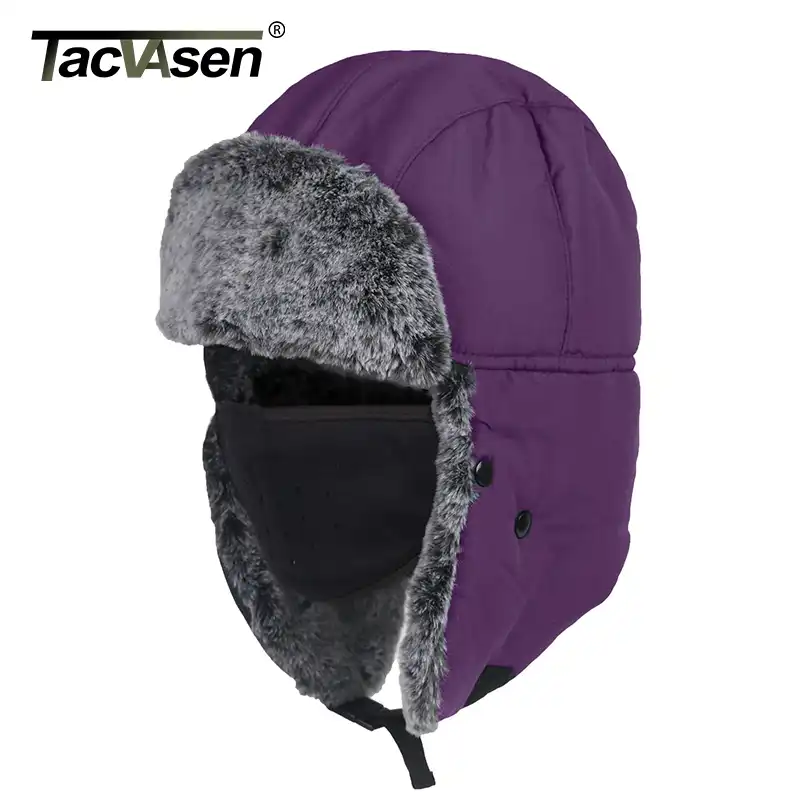 Tacvasen Trooper Trapper Hat Winter Windproof Ski Hat With Ear