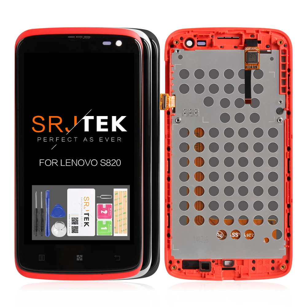 Цена 4,7 черный белый красный для lenovo S820 lcd кодирующий преобразователь сенсорного экрана в сборе запасные части для lenovo S820 дисплей S820 экран