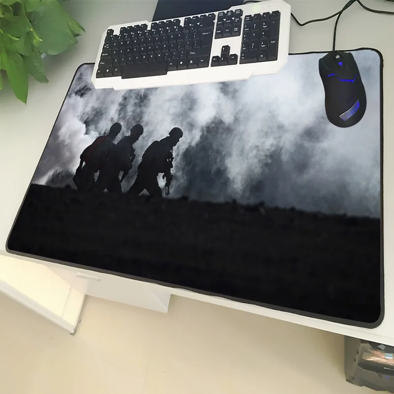 

XGZ Army Enthusiasts Large Size Mouse Pad Black Lock Side Military Rescue Survival Laptop PC Desk Mat Rubber Non-slip Universal