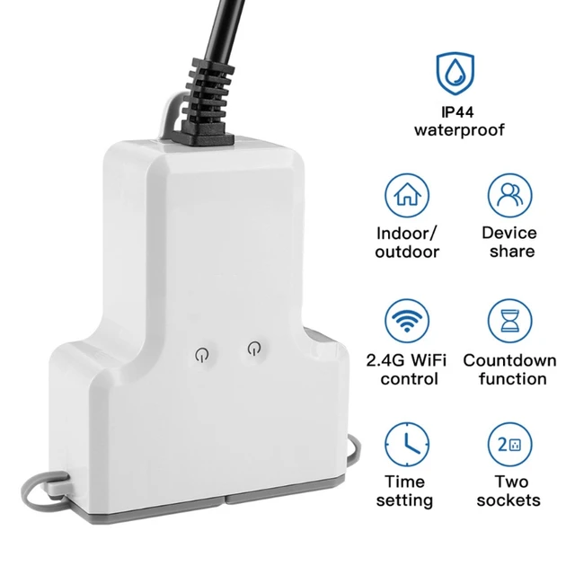 Outdoor Smart Dual Plug - WiFi Remote App Control for Outdoor