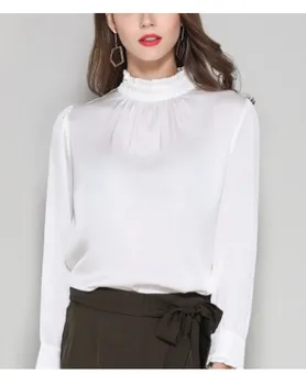 

Spring and summer 2020 new style and all kinds of silk shirt women's Long Sleeve Silk Shirt