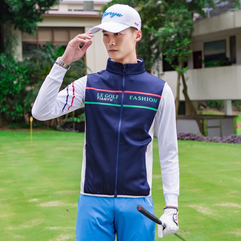 Golf Clothing Men's Vest Autumn Winter Warm Vest Sleeveless Windproof Golf Jacket Outdoor Sports Suit Shirt Plus Velvet