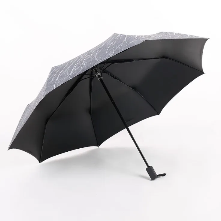 

Plaid Graffiti Vinyl Sun-resistant All-Weather Umbrella Three-fold Umbrella UV-Protection Customizable Logo Advertising Umbrella