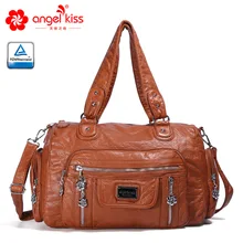 Женские мягкие кожаные сумки в европейском стиле, большая вместительность, сумки через плечо для покупок,, винтажные сумки через плечо для отдыха для женщин