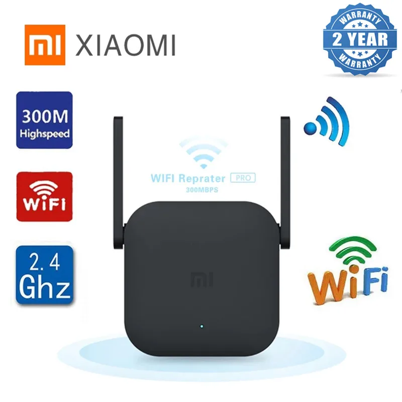 Wi-Fi-роутер с усилителем Xiaomi расширитель сети 300 Мбит/с 2 антенны раздатчик сигнала